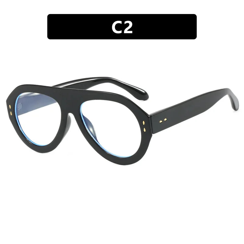 Black Luxury Round Outdoor Driving UV400 Sunglasses