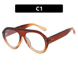 Brown Luxury Round Outdoor Driving UV400 Sunglasses