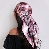 Pink Luxury Silk Foulard Satin Soft Neckerchief Hijab Bandana