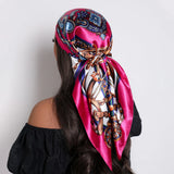 Pink Luxury Silk Foulard Satin Soft Neckerchief Hijab Bandana