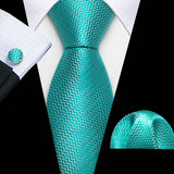 Green Blue Luxury Silk Jacquard Floral Paisley Necktie