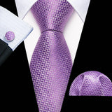 Purple Luxury Silk Jacquard Floral Paisley Necktie