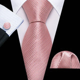 Pink Luxury Silk Jacquard Floral Paisley Necktie