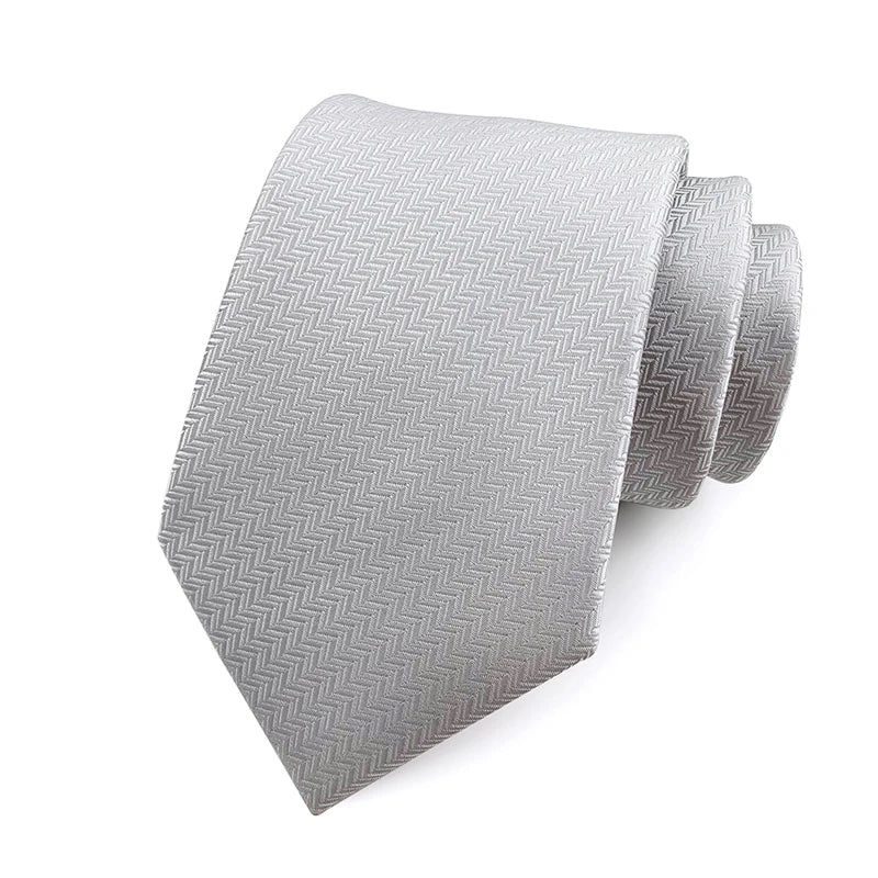Luxury Sliver Color 8CM Business Wedding Ties