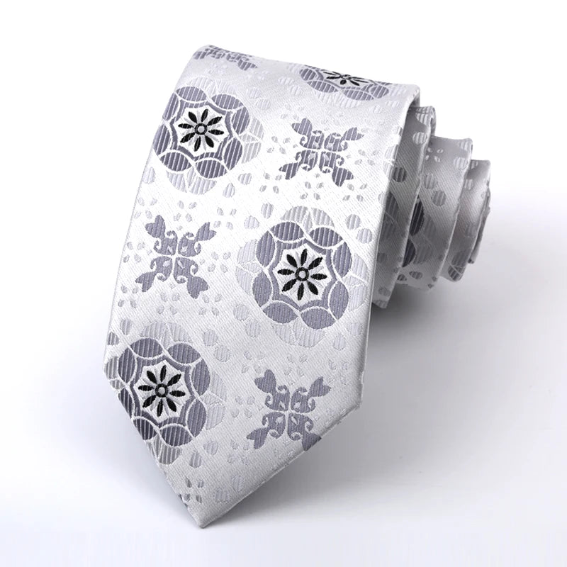 Luxury Sliver Color 8CM Business Wedding Ties