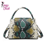 Luxury Snake and Ostrich Leather Handbag Sassy Chick Logo