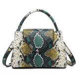 Green White Luxury Snake and Ostrich Leather Handbag