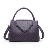 Black Luxury Snake and Ostrich Leather Handbag