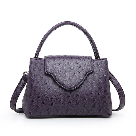 Black Luxury Snake and Ostrich Leather Handbag