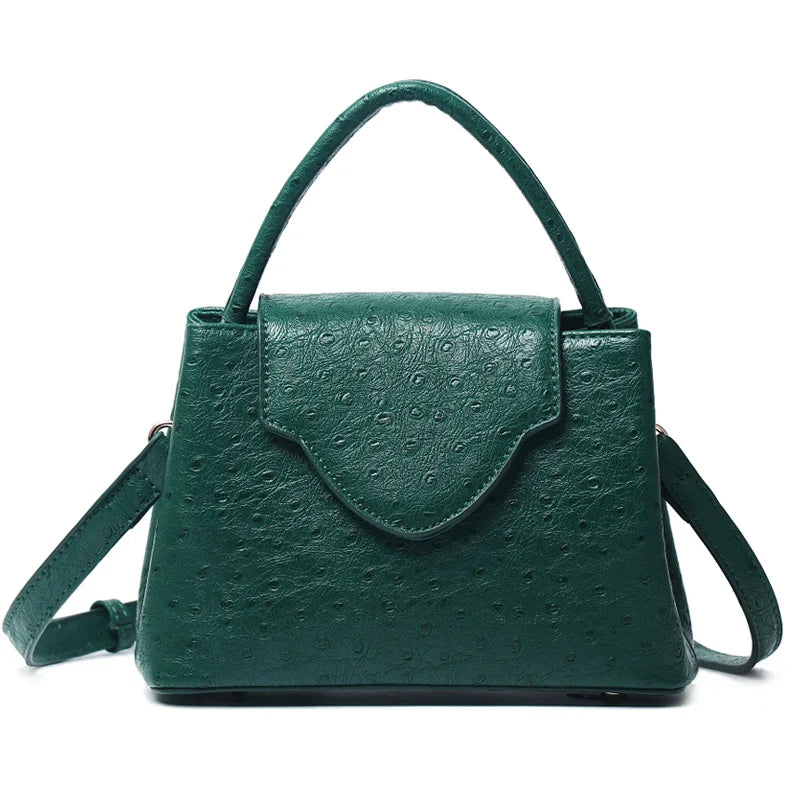 Green Luxury Snake and Ostrich Leather Handbag
