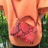 Model Using Luxury Snake and Ostrich Leather Handbag