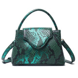 Green Luxury Snake and Ostrich Leather Handbag