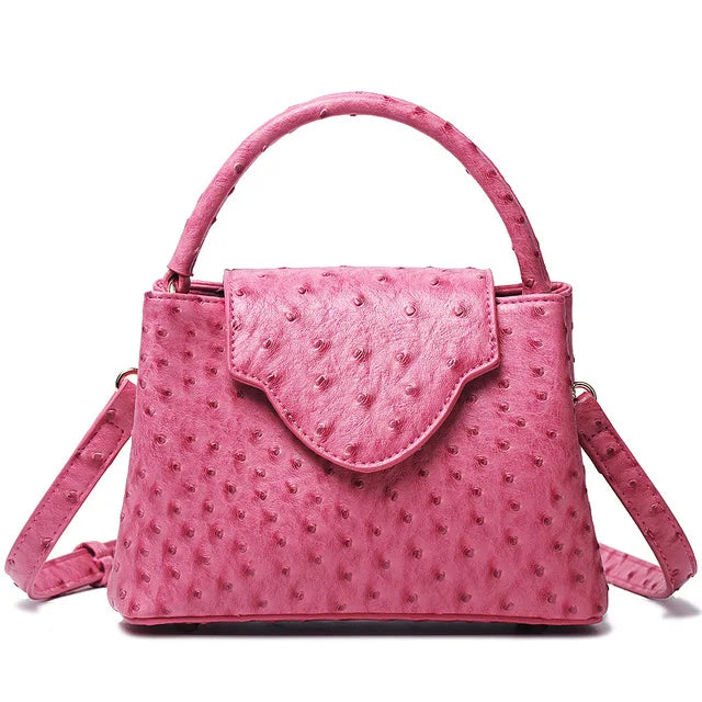 Pink Luxury Snake and Ostrich Leather Handbag