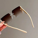 Luxury Square Frameless Retro Sunglasses
