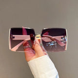 Purple Luxury Square Frameless Retro Sunglasses