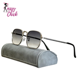 Luxury Trendy  Metal Square Sunglasses Sassy Chick Logo