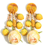 Yellow Luxury Vintage Fairy Simulation Rosebud Earrings
