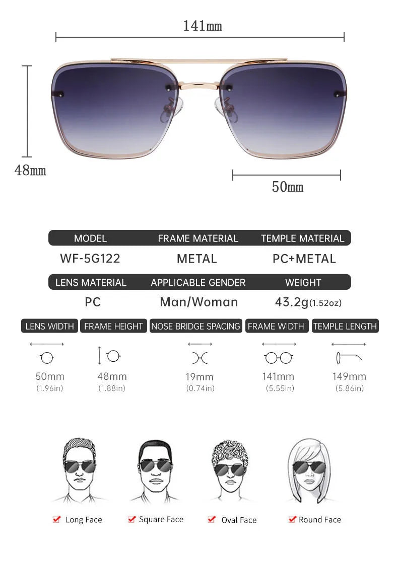 Details of Luxury Vintage Square Men Sunglasses