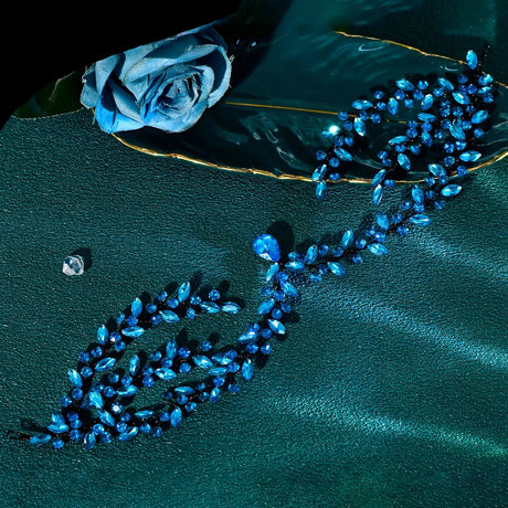 Blue bridal hair piece 