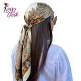 Luxury Women 90cm Square Silk Scarf Sassy Chick Logo