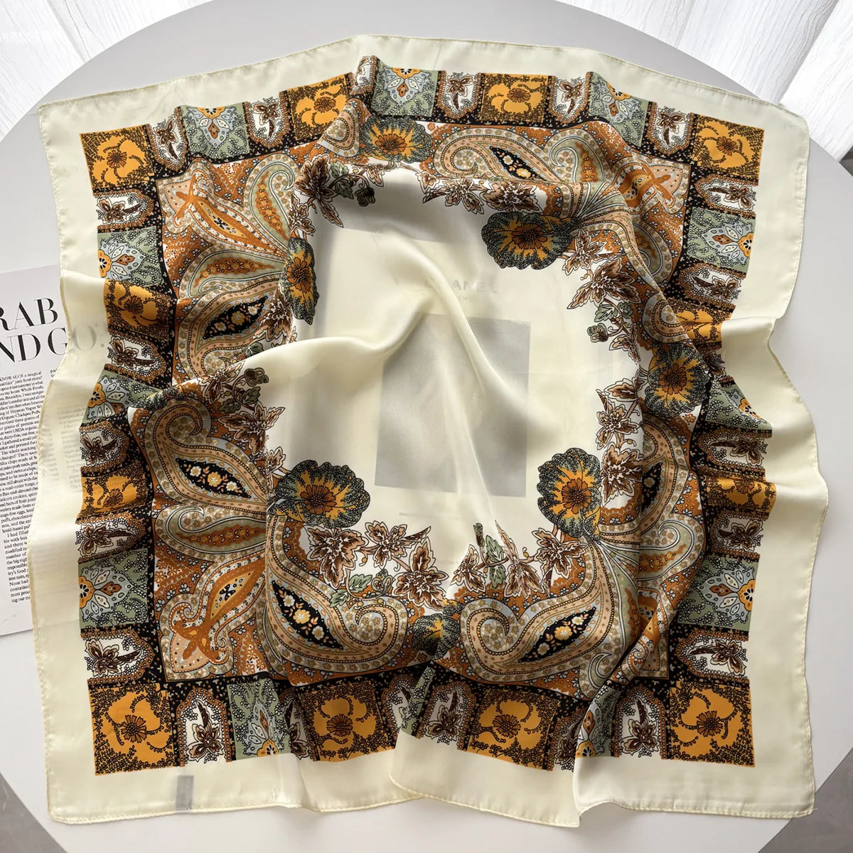 Luxury Women 90cm Square Silk Scarf