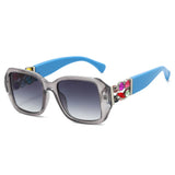 Blue Luxury Women Rhinestones Decoration Sunglasses