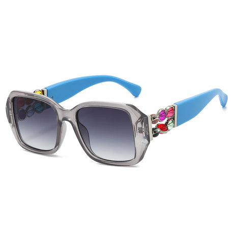 Blue Luxury Women Rhinestones Decoration Sunglasses
