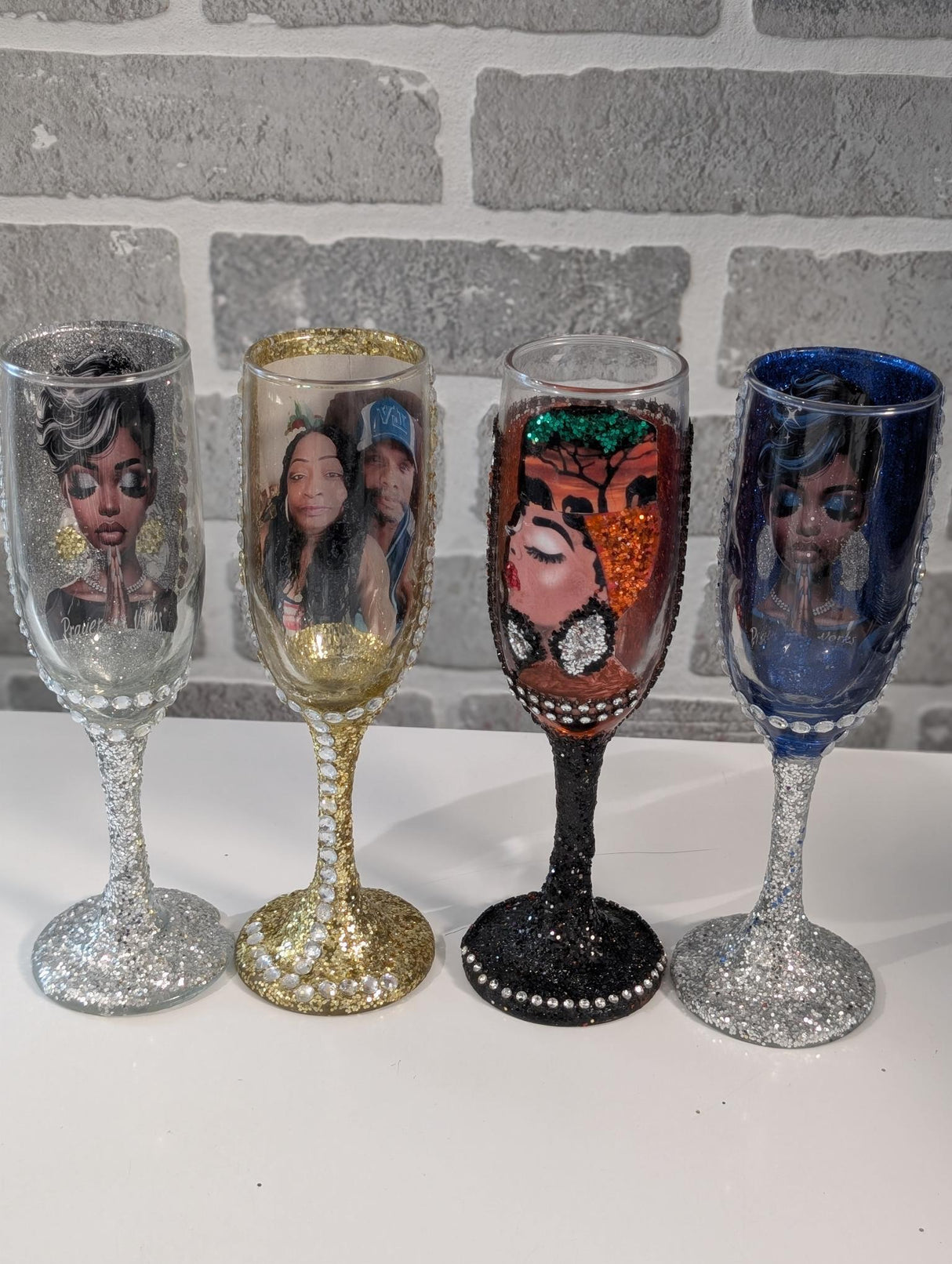 Customized Wine Flute/Glass – Blue