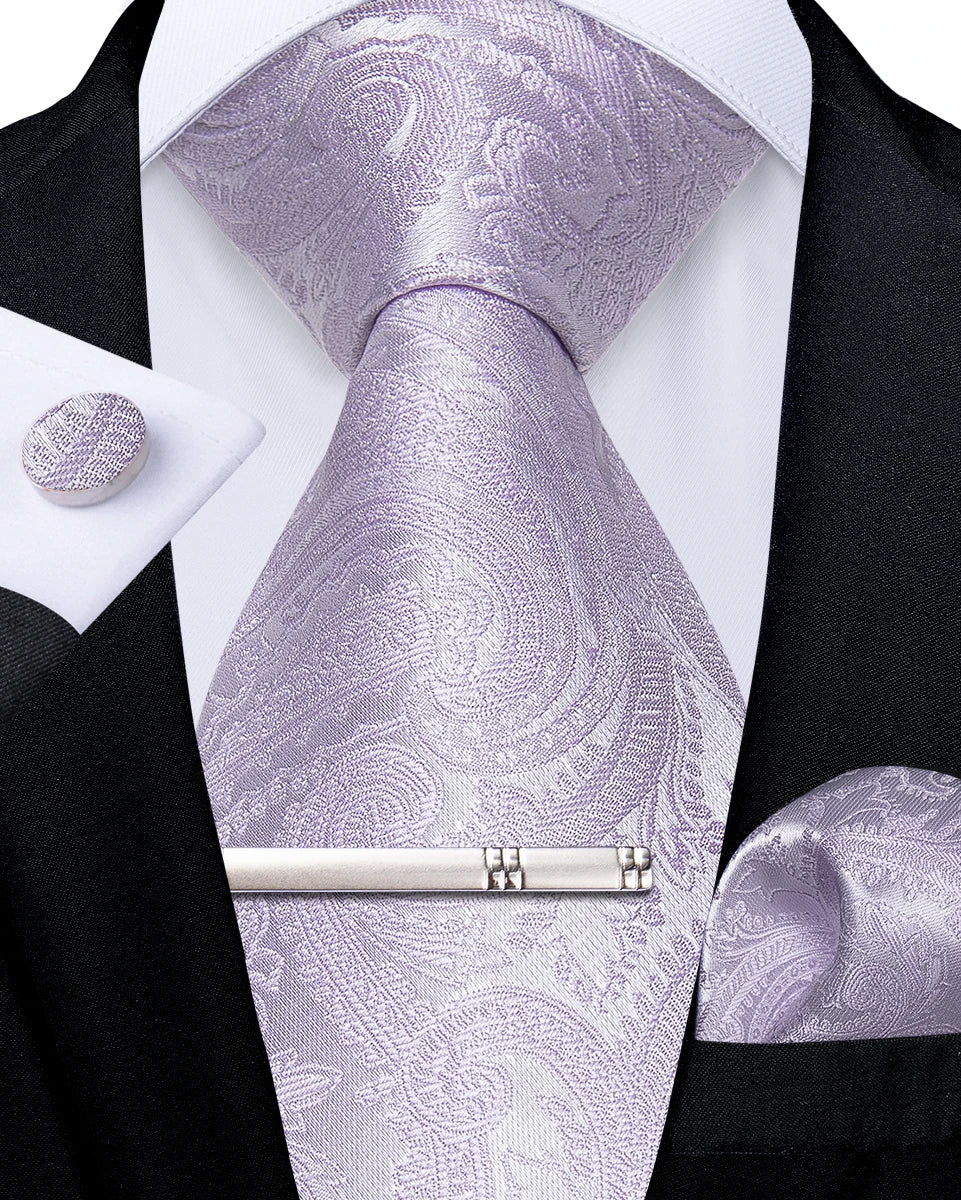 white paisley tie set