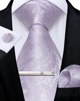 white paisley tie set