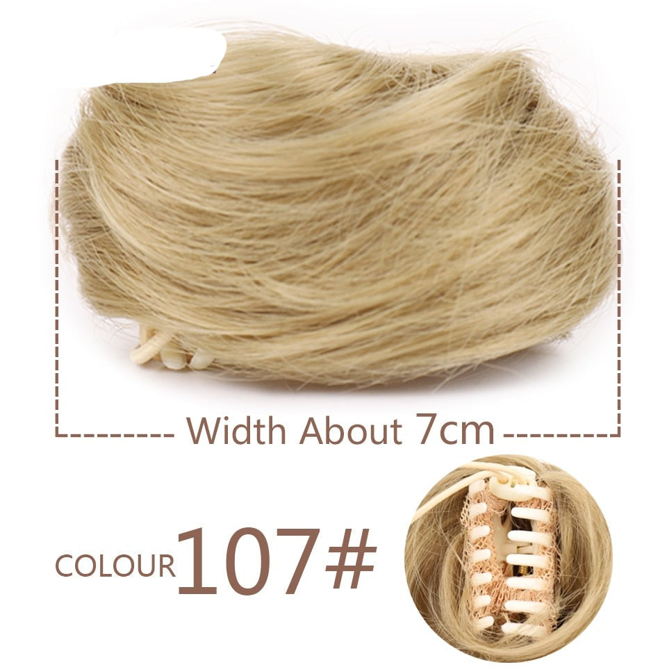 Blonde Messy Hair Clip-on Bun