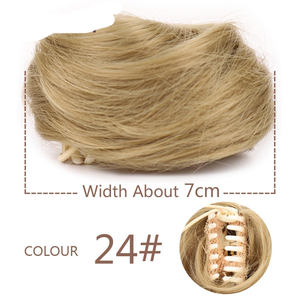Blonde Messy Hair Clip-on Bun