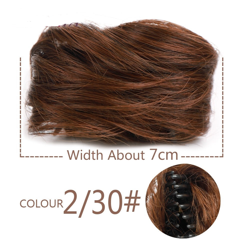 Ash Red Messy Hair Clip-on Bun