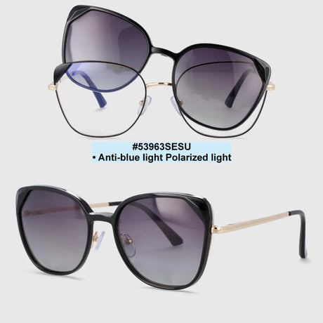 Metal Anti Blue Light Cat Eye Polarized Sunglasses