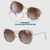 Brown Metal Anti Blue Light Cat Eye Polarized Sunglasses
