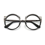 Black Metal Optical Round Frame Fashion Eyeglasses