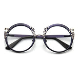 Blue Metal Optical Round Frame Fashion Eyeglasses