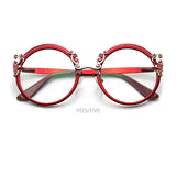 Red Metal Optical Round Frame Fashion Eyeglasses