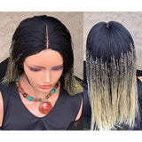 Blonde Black Micro Glue less Braid Lace Wig
