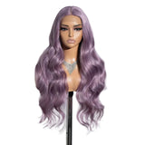 Purple Middle Part Long Wavy 30" Body Synthetic Lace Front Wigs