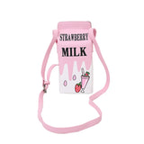 Strawberry Milk Box Shape Shoulder Bag