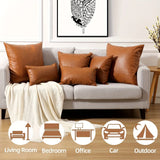 Modern faux leather throw pillow covers for sofa, bed, and home décor