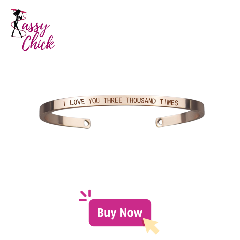 Motivational Quotes Letters Engraved Cuff Bracelet