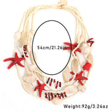 Size of Multi-layer Statement Beaded Starfish Necklace