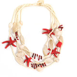 Multi-layer Statement Beaded Starfish Necklace