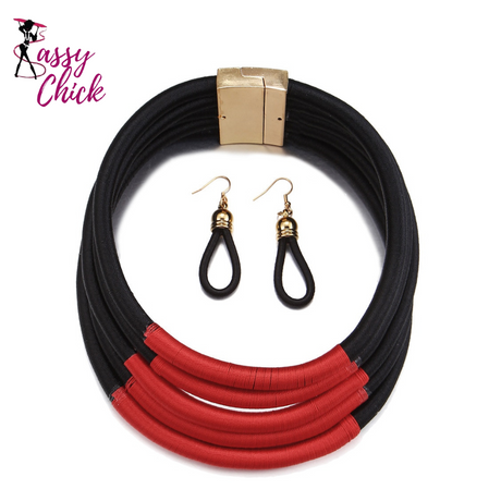Multi-layer Woven Jewelry Set Sassy Chick Logo