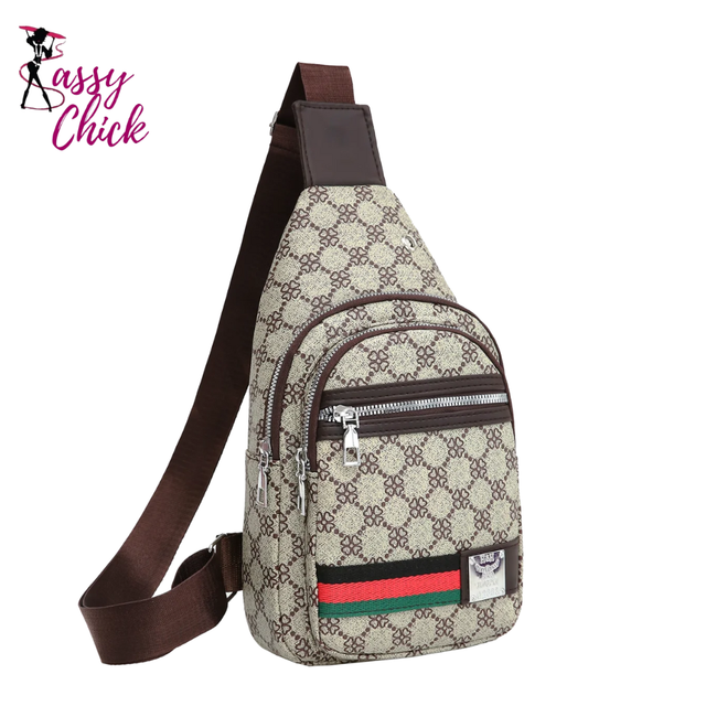 Multifunction Messenger Bag With Earphone Hole Sassy Chick Logo