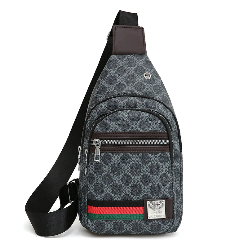 Black Multifunction Messenger Bag With Earphone Hole