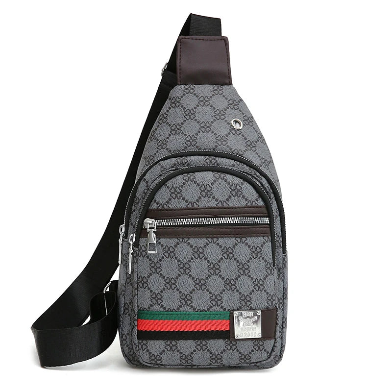 Gray Multifunction Messenger Bag With Earphone Hole