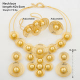 Multiple Gold Plated Flower Design  Jewelry Set size